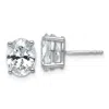 Diamond2deal 14k White Gold 3 Ctw Lab Grown Diamond Oval Stud Earrings In White