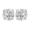 Diamond2deal 14k White Gold 1.25ct Round Lab Grown Diamond Solitaire Stud Earrings In Metallic