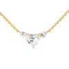 Diamond2deal 14k White Gold 3.15 Ct Heart Shape Lab Grown Diamond Heart Pendant Necklace 18" Vvs-vs In White