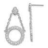 Diamond2deal 14k White Gold 3/4 Ct Lab Grown Diamond Circle Chain Drop Dangle Earrings Vs Clarity, G-h Color In Yellow