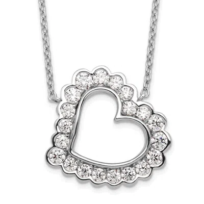Diamond2deal 14k White Gold 3/4 Ct Lab Grown Diamond Heart Pendant Necklace 18" Clarity Vs, Color G-h