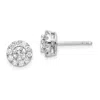 Diamond2deal 14k White Gold 3/4 Ct Lab Grown Diamond Round Halo Stud Earrings Vs Clarity, G-h Color In White