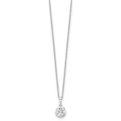 Diamond2deal 14k White Gold 3/4 Ct Lab Grown Diamond Solitaire Pendant Necklace 18" Clarity Vs, Color D-e