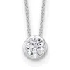 Diamond2deal 14k White Gold 3/4 Ct Lab Grown Diamond Solitaire Slide Necklace 18" Clarity Vs, Color D-e In White