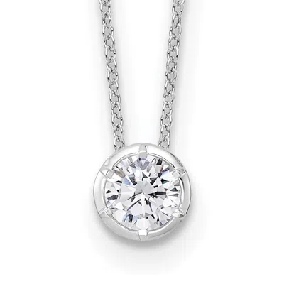 Diamond2deal 14k White Gold 3/4 Ct Lab Grown Diamond Solitaire Slide Necklace 18" Clarity Vs, Color D-e