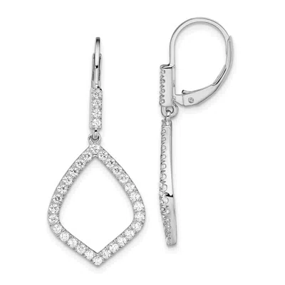 Diamond2deal 14k White Gold 3/4 Ct Lab Grown Diamond Teardrop Leverback Earrings Vs Clarity, G-h Color