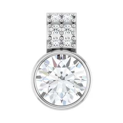 Diamond2deal 14k White Gold 3/4ct Lab-grown Diamond Pendant