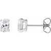 Diamond2deal 14k White Gold 3/4ct Lab-grown Diamond Stud Earrings Clarity Si, Color G-h In White