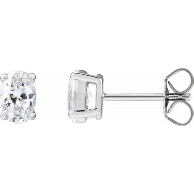 Diamond2deal 14k White Gold 3/4ct Lab-grown Diamond Stud Earrings Clarity Si, Color G-h