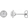 Diamond2deal 14k White Gold 3/4ct Lab-grown Diamond Stud Earrings Clarity Si, Color G-h In White