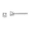 Diamond2deal 14k White Gold 3mm White Topaz Stud Earrings