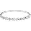Diamond2deal 14k White Gold 4 1/5 Ctw Lab-grown Diamond Bangle Bracelet 7" In White