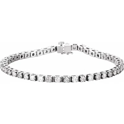 Diamond2deal 14k White Gold 4 3/4 Ctw Lab-grown Diamond Line Bracelet 7"