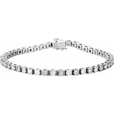 Diamond2deal 14k White Gold 4 3/4 Ctw Lab-grown Diamond Line Bracelet 7"
