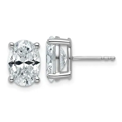 Diamond2deal 14k White Gold 4 Ctw Lab Grown Diamond Oval Stud Earrings