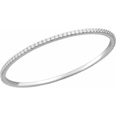 Diamond2deal 14k White Gold 4 Ctw Lab-grown Diamond Stackable Bangle Bracelet 8"