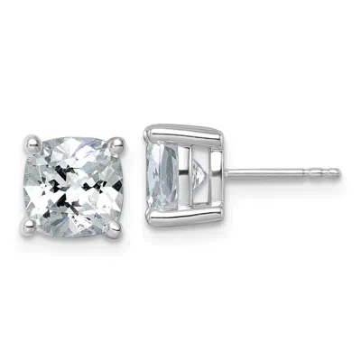 Diamond2deal 14k White Gold 5 Ctw Cushion Cut Lab Grown Diamond Stud Earrings