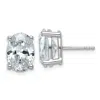 Diamond2deal 14k White Gold 5 Ctw Lab Grown Diamond Oval Stud Earrings In White