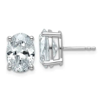 Diamond2deal 14k White Gold 5 Ctw Lab Grown Diamond Oval Stud Earrings