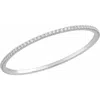 Diamond2deal 14k White Gold 5 Ctw Lab-grown Diamond Stackable Bangle Bracelet 8" In White