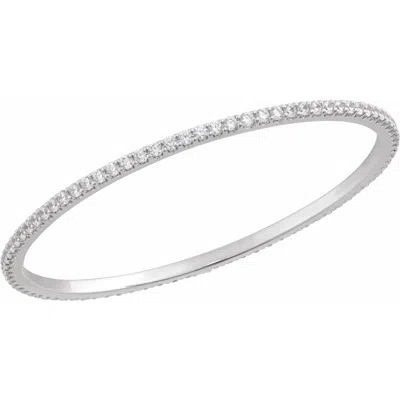 Diamond2deal 14k White Gold 5 Ctw Lab-grown Diamond Stackable Bangle Bracelet 8"