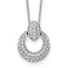 Diamond2deal 14k White Gold 5/8 Ct Lab Grown Diamond Fancy Circle Necklace 18" Clarity Vs, Color D-e In White