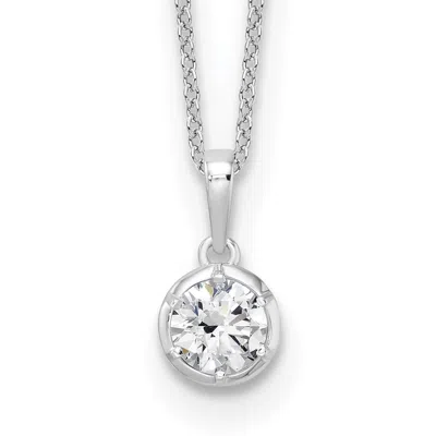 Diamond2deal 14k White Gold 5/8 Ct Lab Grown Diamond Solitaire Pendant Necklace 18" Clarity Vs, Color D-e