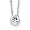 Diamond2deal 14k White Gold 5/8 Ct Lab Grown Diamond Solitaire Slide Necklace 18" Clarity Vs, Color D-e In White