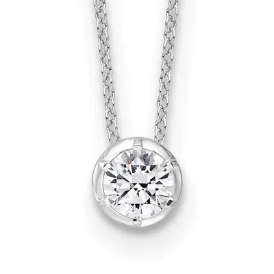 Diamond2deal 14k White Gold 5/8 Ct Lab Grown Diamond Solitaire Slide Necklace 18" Clarity Vs, Color D-e