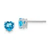 Diamond2deal 14k White Gold 5mm Heart Blue Topaz Earrings