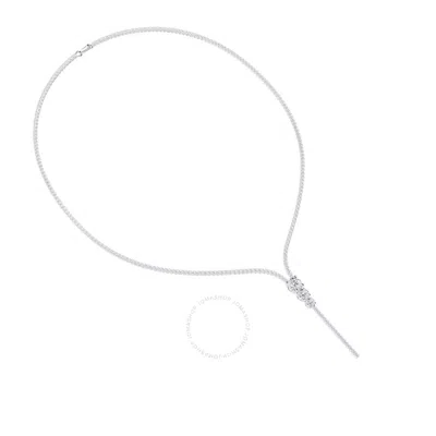 Diamond2deal 14k White Gold 7 Ct Round Lab Grown Diamond Tennis Drop Necklace 18" Vvs-vs