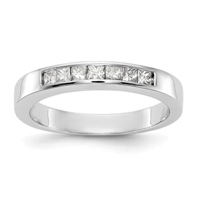 Diamond2deal 14k White Gold 7-stone 1/3 Ct Princess Diamond Band Ring