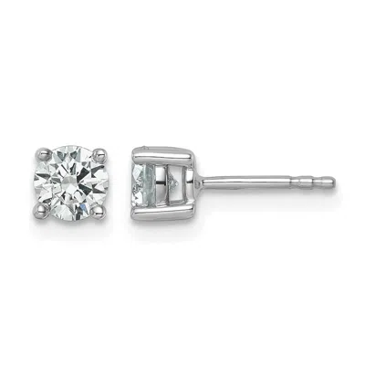 Diamond2deal 14k White Gold 7/8 Ct Round Lab Grown Diamond Stud Earrings Vs Clarity, G-h Color In Metallic