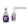 Diamond2deal 14k White Gold Amethyst And Diamond Earrings