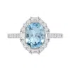 Diamond2deal 14k White Gold Aquamarine And Diamond Engagement Ring ( 1.5ct )
