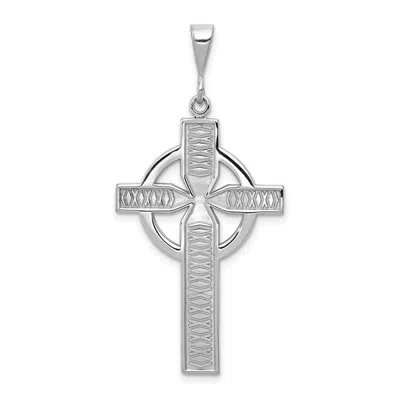 Diamond2deal 14k White Gold Celtic Cross Charm