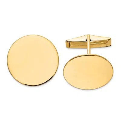 Diamond2deal 14k White Gold Circular Men's Cuff Links