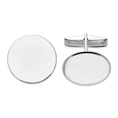 Diamond2deal 14k White Gold Circular Men's Cuff Links