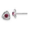 Diamond2deal 14k White Gold Created Ruby Stud Earrings