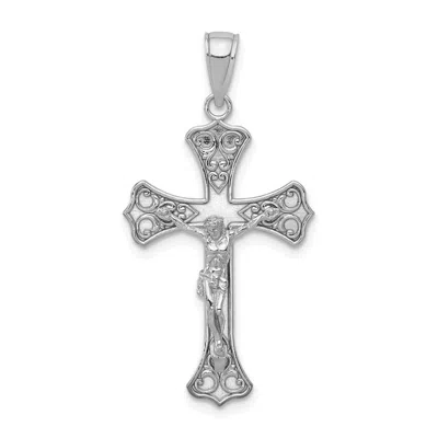 Diamond2deal 14k White Gold Crucifix Pendant