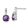Diamond2deal 14k White Gold Cushion Amethyst And Diamond Earrings