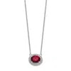 Diamond2deal 14k White Gold Diamond And Oval Ruby Pendant Necklace