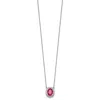Diamond2deal 14k White Gold Diamond And Oval Ruby Pendant Necklace