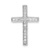 Diamond2deal 14k White Gold Diamond Cross Slide Pendant Pendant