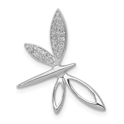 Diamond2deal 14k White Gold Diamond Dragonfly Chain Slide In Metallic