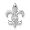Diamond2deal 14k White Gold Diamond Fleur De Lis Chain Slide In Brown