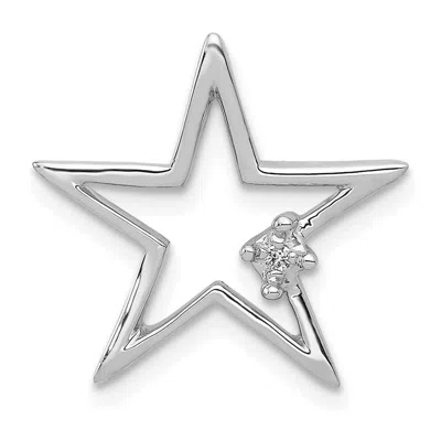 Diamond2deal 14k White Gold Diamond Star Chain Slide In Metallic