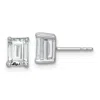 Diamond2deal 14k White Gold Emerald 2 Ct Lab Grown Diamond Stud Earrings Vs Clarity, G-h Color In White