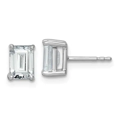 Diamond2deal 14k White Gold Emerald 2 Ct Lab Grown Diamond Stud Earrings Vs Clarity, G-h Color