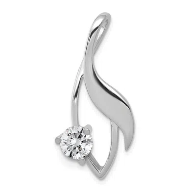 Diamond2deal 14k White Gold Fancy 5mm Diamond Slide Mtg